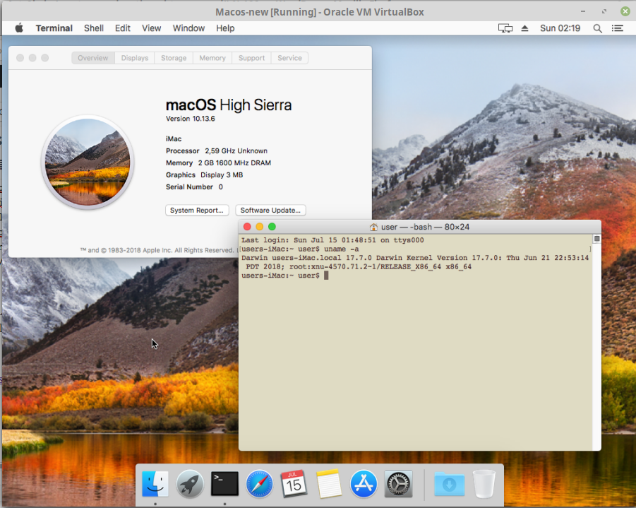 virtualbox for mac high sierra